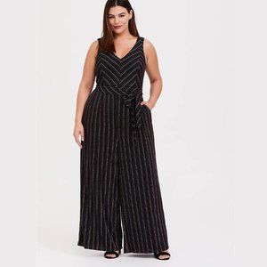 Torrid Rainbow Stripe Glitter Jumpsuit